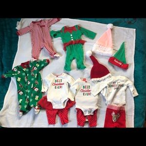 Assorted Newborn Christmas outfits